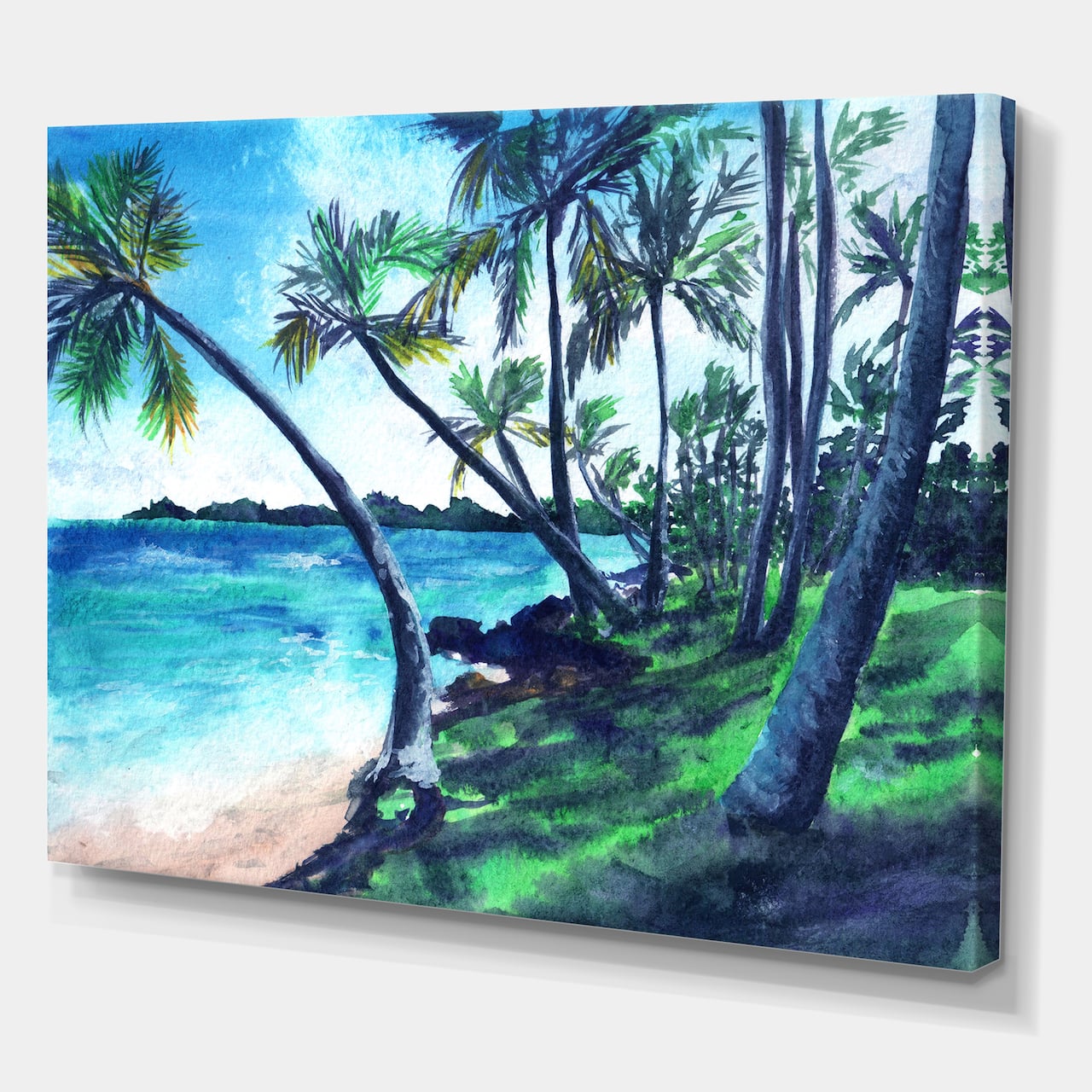 Designart - Tropical Beach In Summer Paradise - Nautical & Coastal Canvas Wall Art Print